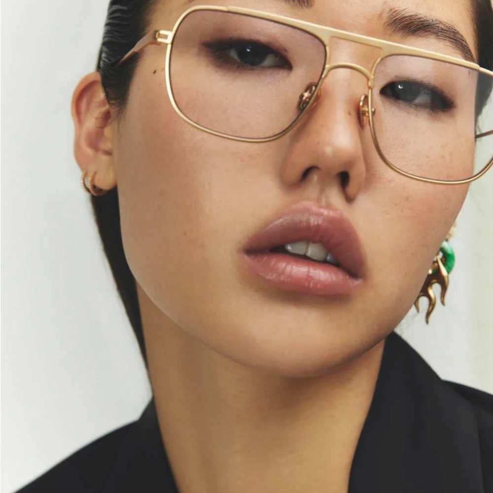 Elisa Johnson Gold Metal Glasses